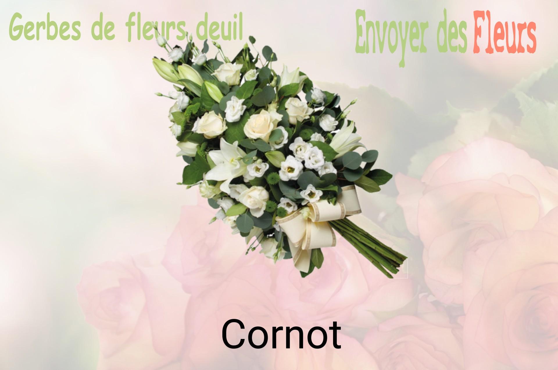 Gerbe de fleurs de deuil livrée à Cornot